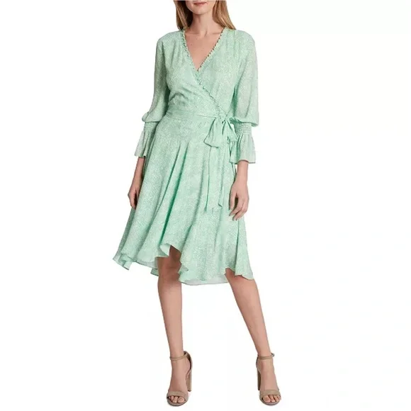 Tahari | Dresses | Tahari Asl Surplice Aline Faux Wrap Dress In Mint Snake  Size 8 Nwt | Poshmark